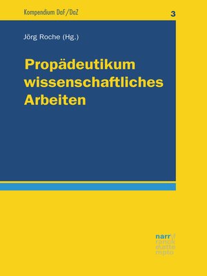 cover image of Propädeutikum wissenschaftliches Arbeiten